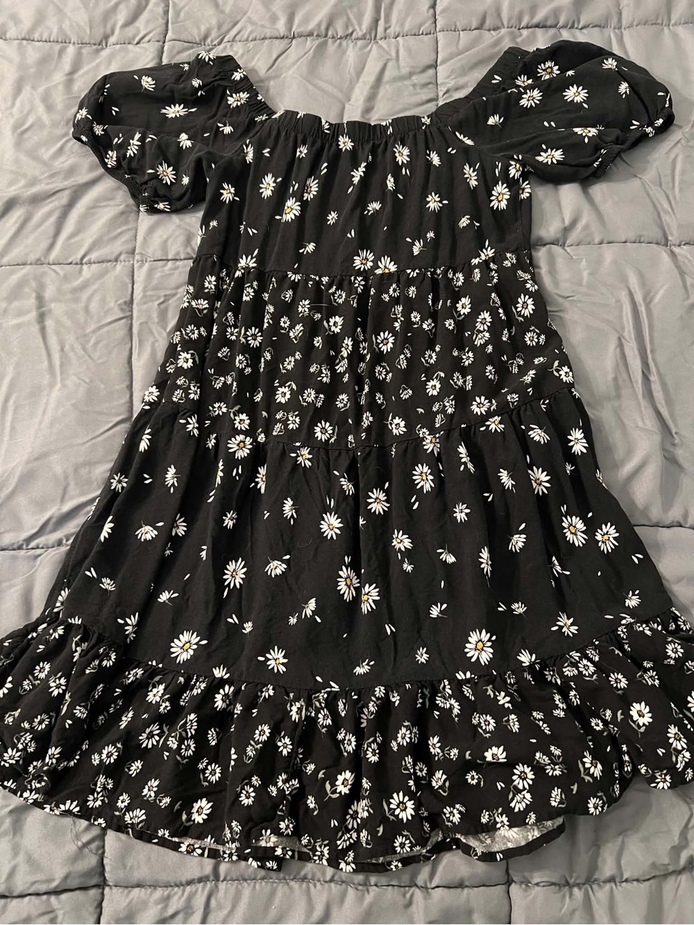 Maurice’s Black Daisy Print Off-Shoulder Dress